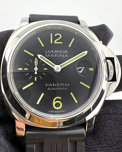 Panerai Luminor Marina 44MM Black Dial Rubber Strap (PAM01104)