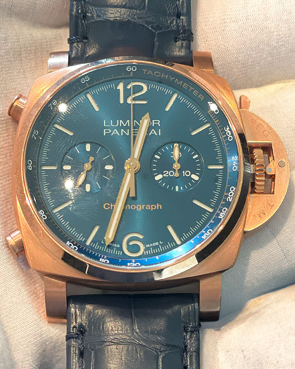 No Reserve - Panerai Luminor Chrono Goldtech Blu Notte (PAM01111)