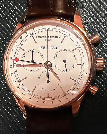 Frederique Constant Classics Chronograph 40MM Quartz White Dial Leather Strap (FC-296SW5B4)