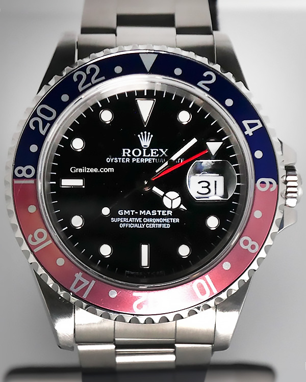 Rolex GMT-Master "Faded Pepsi" 40MM Black Dial Steel Bracelet (16700)