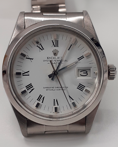 Rolex Oyster Perpetual Date 34MM White Dial Steel Bracelet (15000)