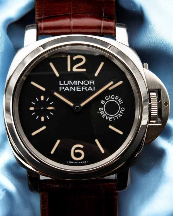 2016 Panerai Luminor Marina 8 Days 44MM Black Dial Leather Strap (PAM00590)