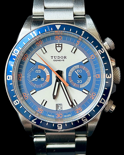 2020 Tudor Heritage Chrono Blue 42MM Silver & Blue Dial Steel Bracelet (70330B)