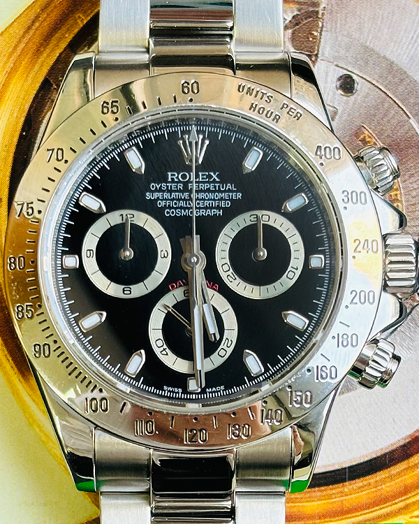 2007 (Z Mill. Serial) Rolex Cosmograph Daytona 40MM Black Dial Oyster Bracelet (116520)