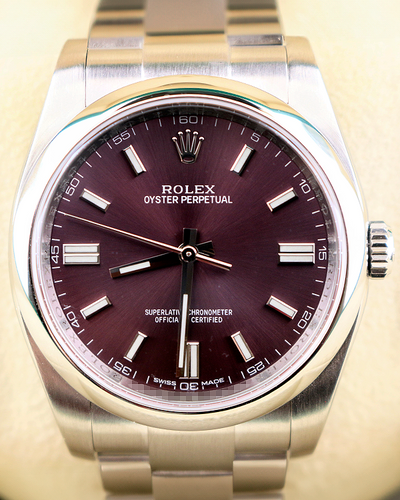 2014 (Scramble Serial) Rolex Oyster Perpetual 36MM Grape Dial Oyster Bracelet (116000)