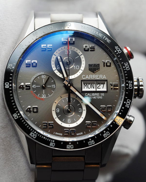 2010 TAG Heuer Carrera Calibre 16 Chronograph 43MM Grey Dial Steel Bracelet (CV2A1U.BA0738)