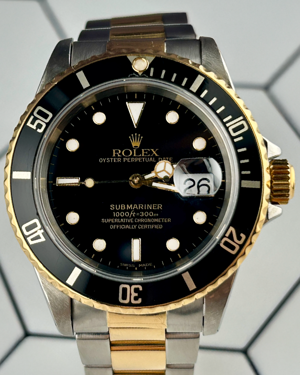 Rolex Submariner Date 40MM Black Dial Two-Tone Oyster Bracelet (16613)