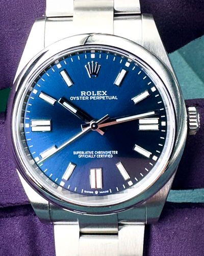 2023 Rolex Oyster Perpetual 41MM Blue Dial Oyster Bracelet (124300)