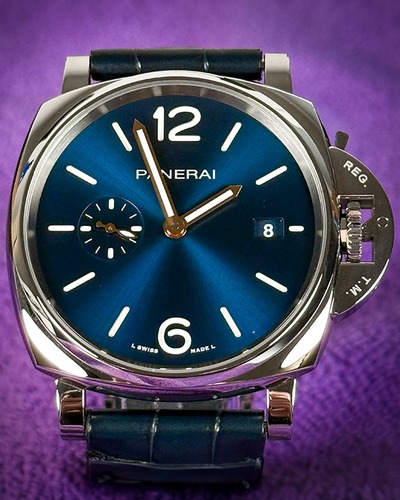 2021 Panerai Luminor Due 42MM Blue Dial Leather Strap (PAM01274)