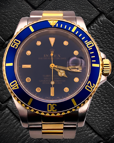 Rolex Submariner Date "Bluesy" 40MM Blue Dial Two-Tone Oyster Bracelet (16613)