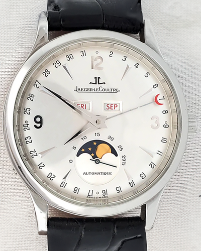 2004 Jaeger-LeCoultre Master Control Calendar Moon 37MM Silver Dial Leather Strap (140.8.98.S)