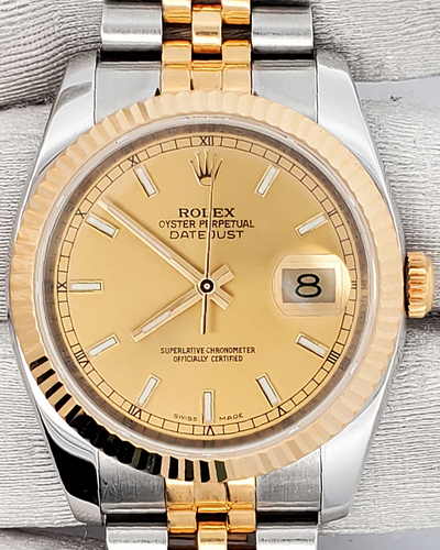 Rolex Datejust 36MM Champagne Dial Two-Tone Jubilee Bracelet (16233)