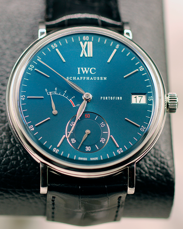 IWC Schaffhausen Portofino Hand-Wound 45MM Blue Dial Leather Strap (IW510106)