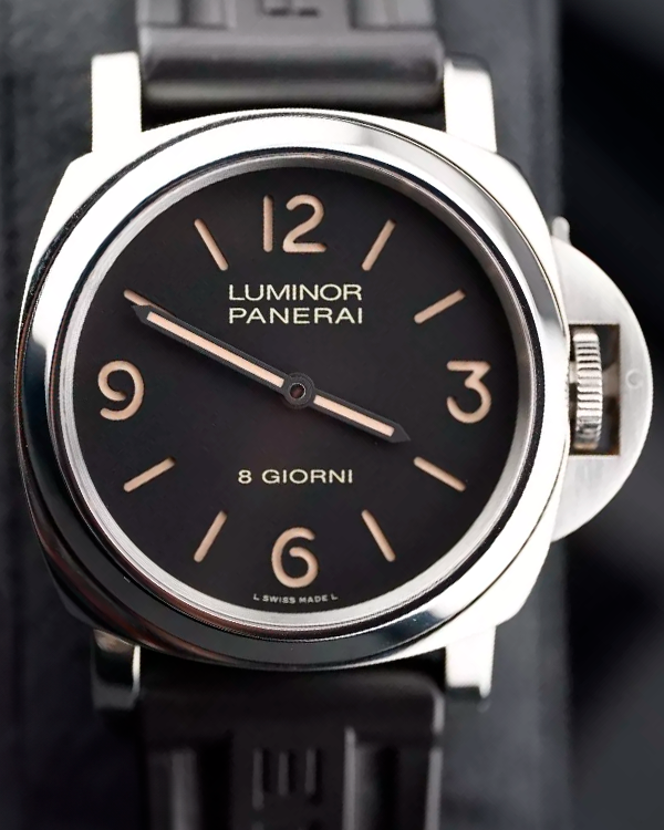 2020 Panerai Luminor 8 Giorni 44MM Black Dial Rubber Strap (PAM00914)