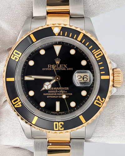 Rolex Submariner Date 40MM Black Dial Two-Tone Oyster Bracelet (16613)