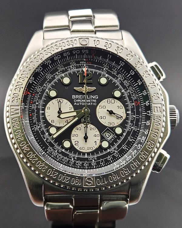 Breitling B-2 44MM Black Dial Steel Bracelet (A42362)