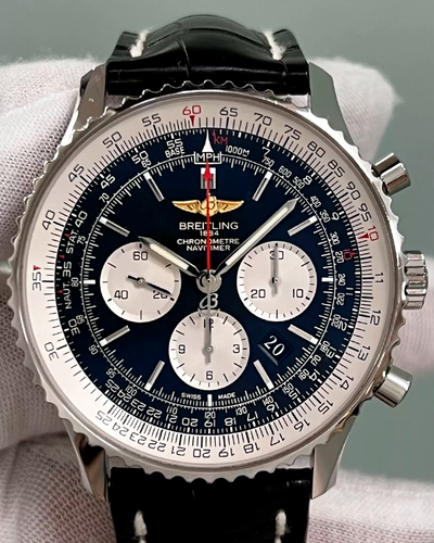 Breitling Navitimer 01 Chronograph 46MM Black Dial Leather Strap (AB0127)