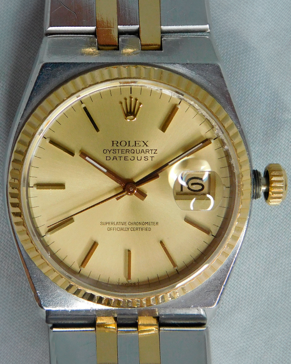 Rolex Datejust Oysterquartz 36MM Quartz Champagne Dial Two-Tone Bracelet (17013)