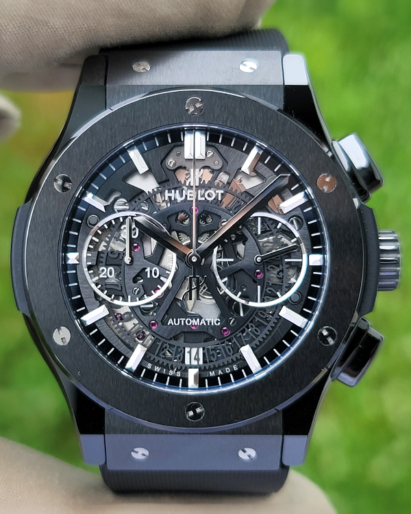 2023 Hublot Classic Fusion Aerofusion "Black Magic" 45MM Skeleton Dial Rubber Strap (525.CM.0170.RX)