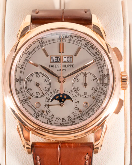 2018 Patek Philippe Perpetual Calendar Retrograde Chronograph 41MM Silver Dial Leather Strap (5270R-001)