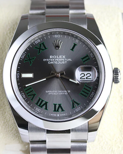 2024 Rolex Datejust "Wimbledon" 41MM Grey Dial Oyster Bracelet (126300)