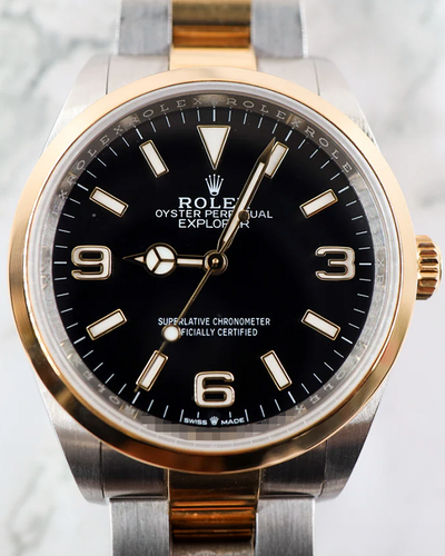 2022 Rolex Explorer 36MM Black Dial Two-Tone Oyster Bracelet (124273)