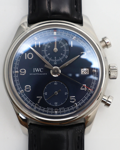 2015 IWC Schaffhausen Portugieser Chronograph “Laureus Sport for Good Foundation” 42MM Blue Dial Leather Strap (IW390406)