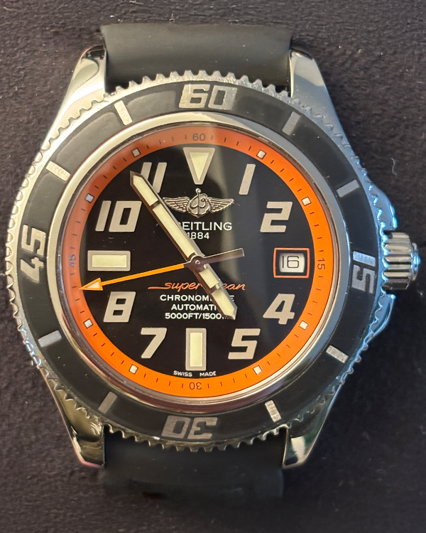 2013 Breitling Superocean L.E. 42MM Black Dial Rubber Strap (A17364)