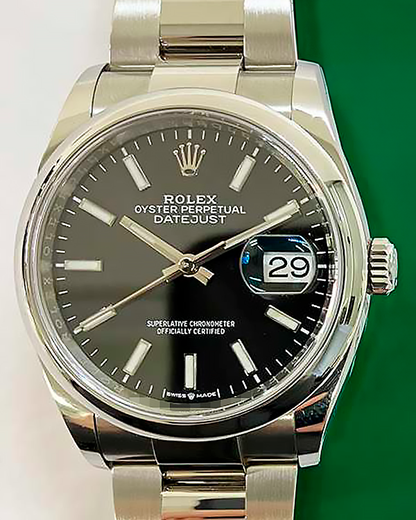 Rolex Datejust 36MM Black Dial Oyster Bracelet (126200)