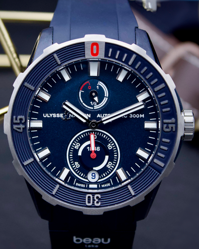 2022 Ulysse Nardin Diver Chronometer "Beau Lake" 44MM Blue Dial Rubber Strap (1183-170LE-3A-BEAU)