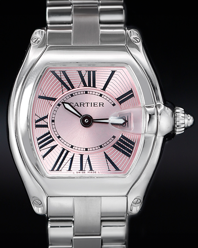 Cartier Roadster 36X30MM Quartz Pink Dial Steel Bracelet (W62017V3)