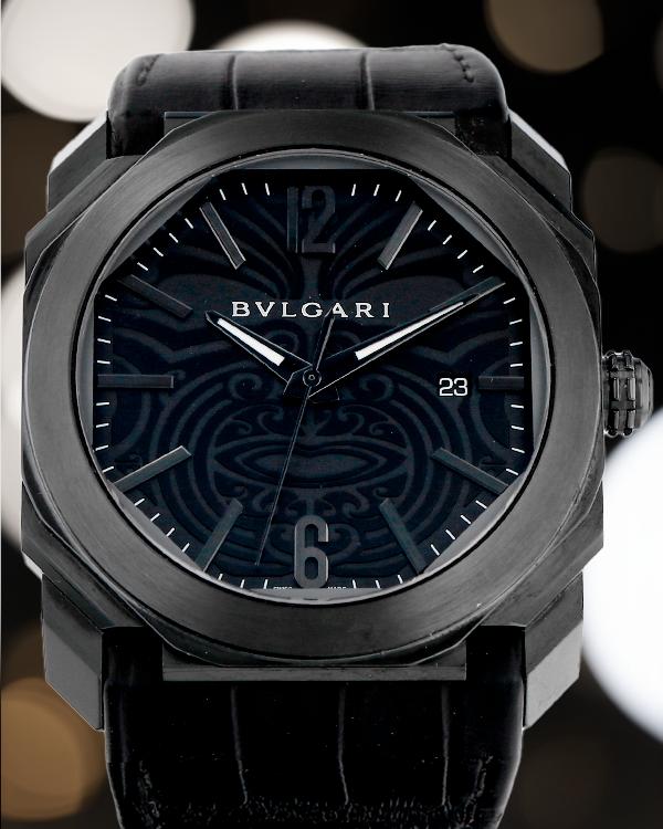 Bvlgari Octo Solotempo 41MM Black Dial Leather Strap (102249)