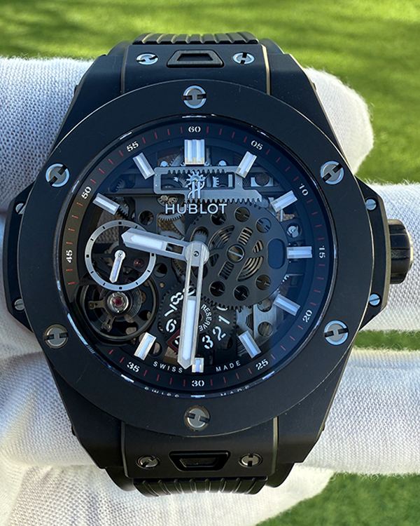 2021 Hublot Big Bang Meca-10 Black Magic 45MM Skeleton Dial Rubber Strap (414.CI.1123.RX)