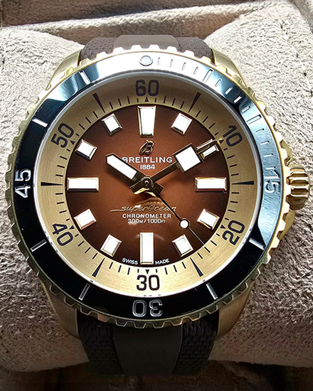 No Reserve - 2022 Breitling Superocean 44MM Brown Dial Rubber Strap (N17376201Q1S1)