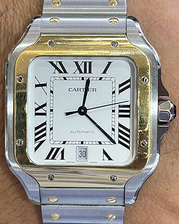 Cartier Santos de Cartier 40MM White Dial Two-Tone Bracelet (4072)