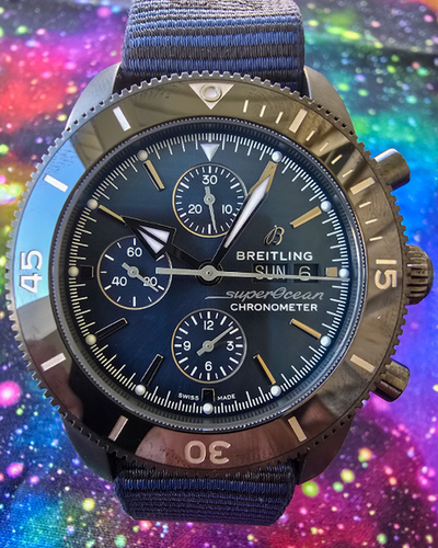 2023 Breitling Superocean Heritage II "Outerknown" 44MM Blue Dial Textile Strap (M133132A1C1W1)