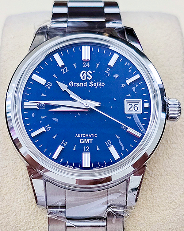 No Reserve - 2024 Grand Seiko Automatic GMT L.E. 39.5MM Blue Dial Steel Bracelet (SBGM239)