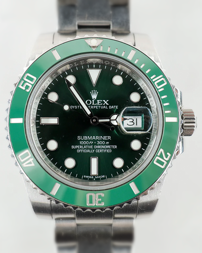 2017 Rolex Submariner Date “Hulk” 40MM Green Dial Oyster Bracelet (116610LV)