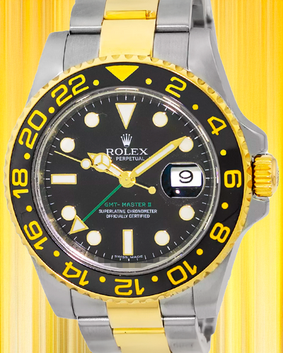 Rolex GMT-Master II 40MM Black Dial Two-Tone Oyster Bracelet (116713)