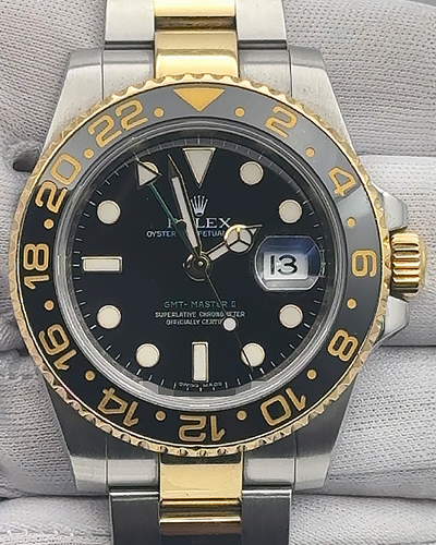 Rolex GMT-Master II 40MM Black Dial Two-Tone Oyster Gold Bracelet (116713LN)