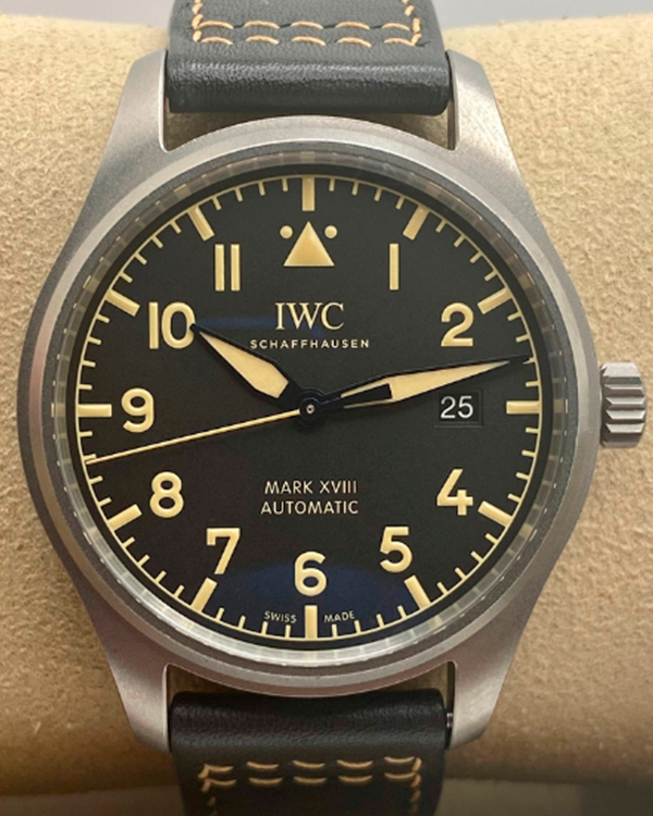 2021 IWC Pilot Watch "Mark XVIII Heritage" 40MM Black Dial Leather Strap (IW327006)