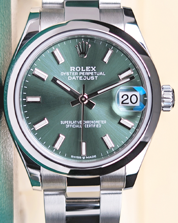 2022 Rolex Datejust 31MM Mint Green Dial Oyster Bracelet (278240)