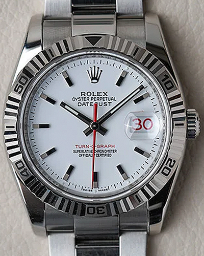 2005 Rolex Datejust Turn-O-Graph 36MM White Dial Oyster Bracelet (116264)