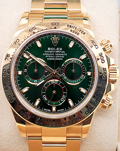 2018 Rolex Cosmograph Daytona "John Mayer" 40MM Green Dial Yellow Gold Bracelet (116508)