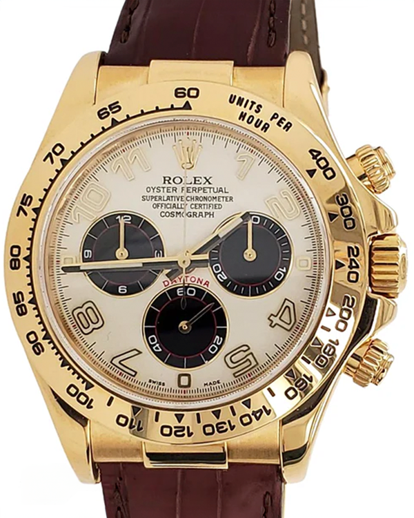 Rolex Cosmograph Daytona 40MM White Dial Leather Strap (116518)