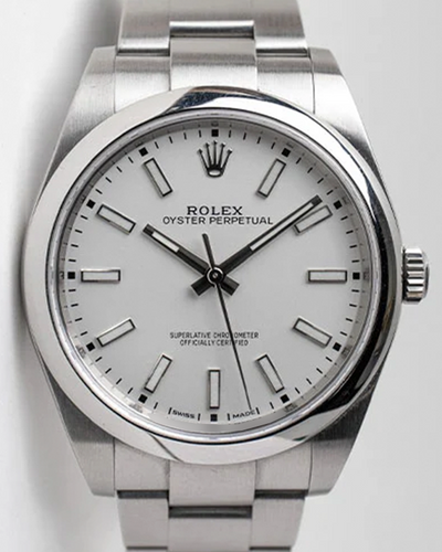 2018 Rolex Oyster Perpetual 39MM White Dial Oyster Bracelet (114300)