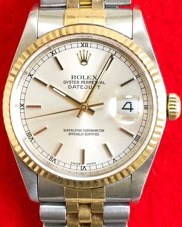 2001 (K Serial) Rolex Datejust 36MM Silver Dial Two-Tone Jubilee Bracelet (16233)