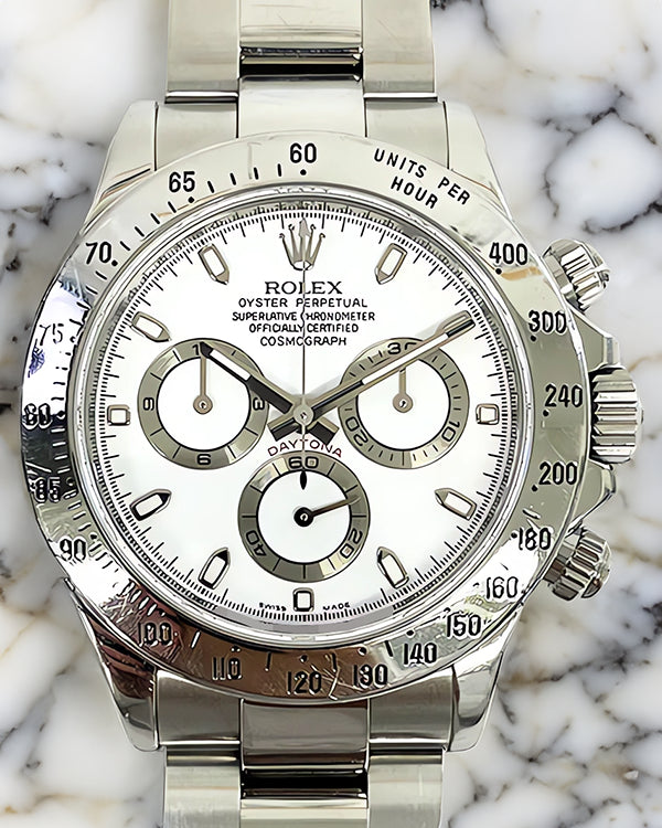 2007 Rolex Cosmograph Daytona 40MM White Dial Oyster Bracelet (116520)