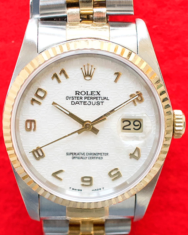 Rolex Datejust 36MM White "Ivory" Dial Two-Tone Jubilee (16233)