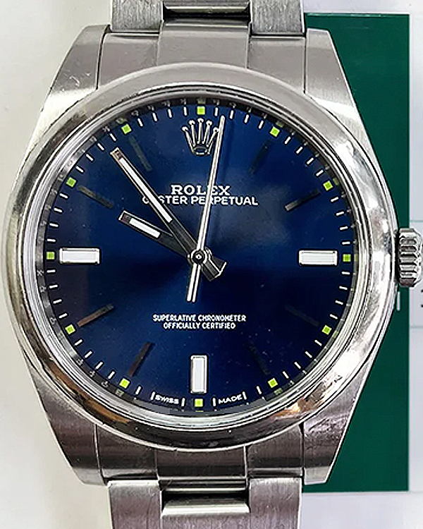 2017 Rolex Oyster Perpetual 39MM Blue Dial Oyster Bracelet (114300)